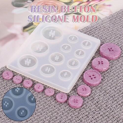 Mold with Hole Pendant Button Non-stick Art Mold Decor Cake Baking Tools DIY Silicone Mold Resin Button DIY Handmade Resin