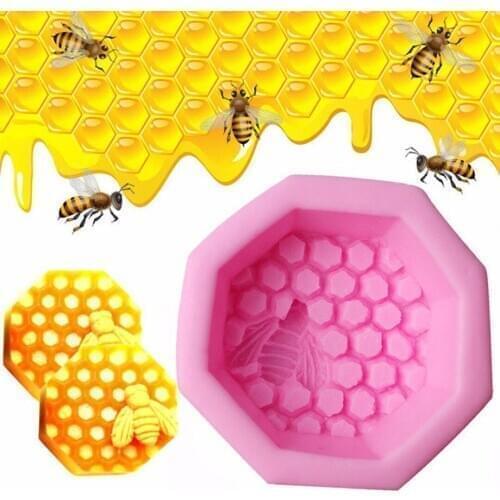 JX-LCLYL New Bee Honeycomb Silicone Soap Mold DIY Fondant Chocolate Cake Candle Moulds