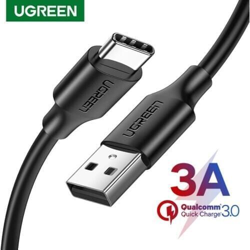 Ugreen QC 3.0 USB Type C Cable For Samsung S20 S10 3A Fast Charging Cable USB Type-C Wire For Huawei Xiaomi Redmi Phone Charge