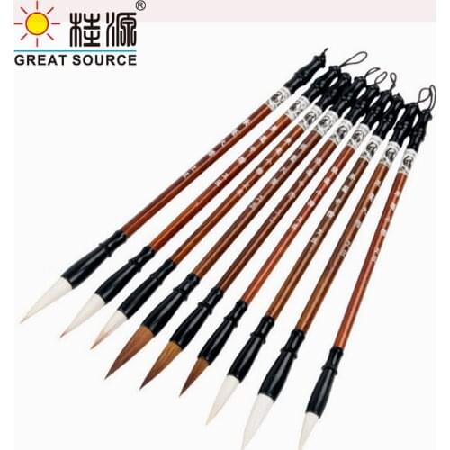 Chinese Calligraphy Teaching Weasel Hair Brush Type Calligraphy Drawing Set of 3