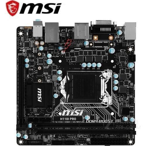 For MSI H110I PRO MINI ITX Motherboard LGA 1151 DDR4 For Intel H110 H110M Desktop Mainboard SATA III USB3.0 PCI-E X16 3.0 Used