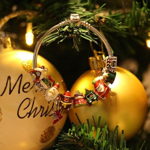 MEETSOFT 925 Sterling Silver Christmas Gift Tree house Beads of DIY handmade Making Fine Jewelry Bracelect components Accessory