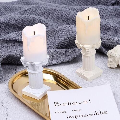 Mini Simulation Roman Columns Artificial Candle for INS Photography Shooting Props Photo Studio Background Adornment