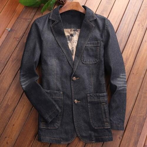 European and American Style Mens Dress Suit Jacket Overcoats Spring Autumn Military 4XL Men Jeans Jacket Coats Summer 2018 C2101