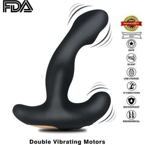New Double Motor Remote Control Dildo Vibrating USB Butt Plug Sex Toys Anal Stimulator Male Prostate Massager Sex Products ST753