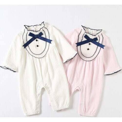 Autumn New Sweet Baby Girls Long Seeve Cotton Romper