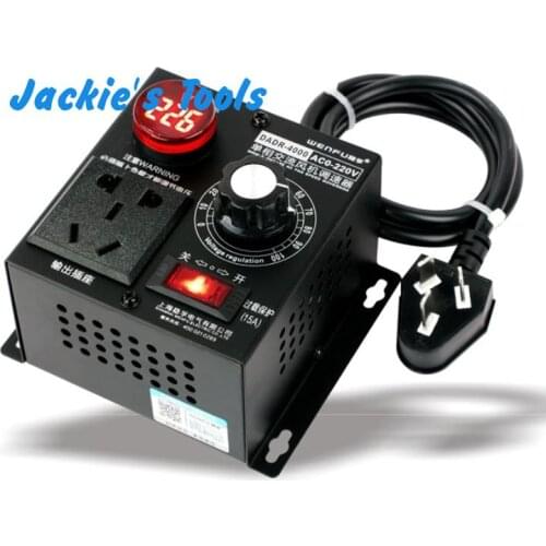 AC 0-220V 4000W Single-phase Motor Speed Governor Voltage Regulator Fan Speed Adjustable Switch Thermostat With Voltmeter 4KW