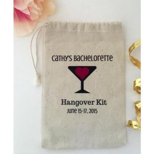 Personalized Heart Martini Bachelorette Hangover bridal shower recovery Survival Kit wedding favor gift bags party Candy pouches