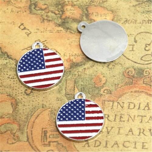 5pcs The United States flag charm Pendant The stars and stripes America charm pendants 23x27mm