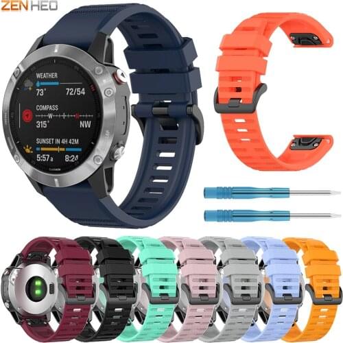 22mm 26mm Silicone Strap For Garmin Fenix 6 6X Pro 3 HR/Fenix 5 5X Plus Quick Release Watchband for Garmin Instinct/Approach S62