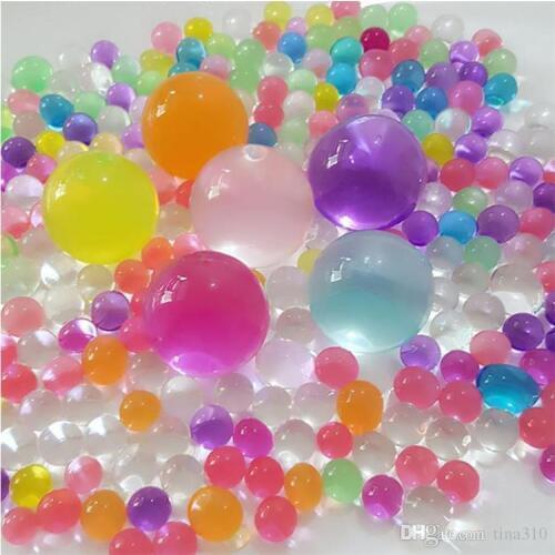 Hydrogel Balls Growing Water Balls Pearl Shape Water Beads Crystal Gel Aqua Jelly Beads Grow Crystal Soil For Flower Wedding Hom