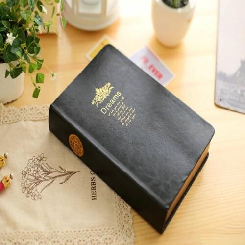 Retro Super Thicken 208 Sheets Blank Notebook Journal Rim Golden Vintage Bible Diary Journal Planner Agenda Notepad Stationery