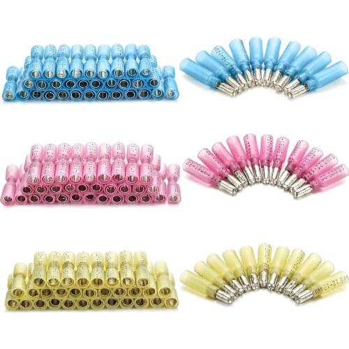 100/120/160pcs Bullet head heat shrinkable male and female terminal combination, waterproof insulation crimping wire connector