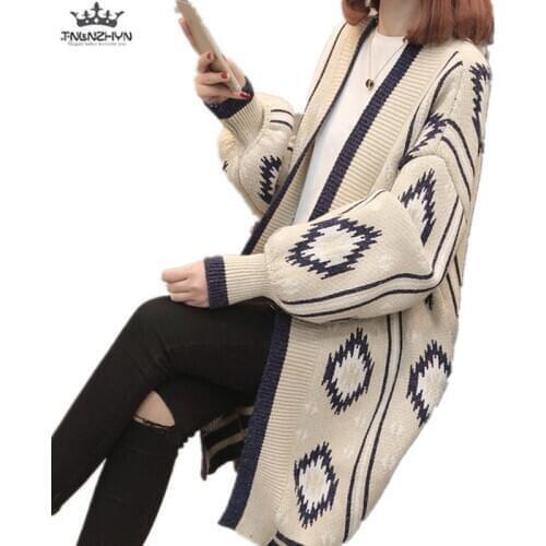 TNLNZHYN Women clothing Sweater coat autumn new Fashion loose large size long-sleeved Female Cardigan long Sweater coat QW34