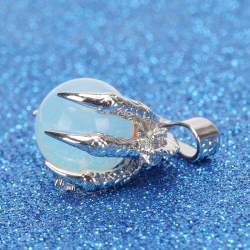 2020 Hot Sale Retro Style Dragon Claw Wrap Agates Quartz Ball Bead Vintage Pendant Fashion Jewelry