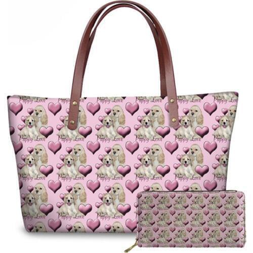 NOISYDESIGNS Ladies Top-Handle Bags Cocker Spaniel Print Handbags for Women Large Capacity Shoulder Tote Bags Females Sac A Dos