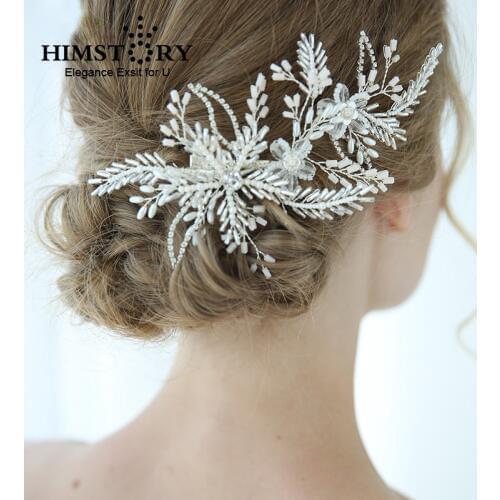 Charming Crystal Wedding Hair Clip Accessories Beaded Wired Flower Girls Women Headpiece Handmade Bridal Party Hair Jewelry
