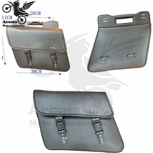 1pair Motorcycle Bags PU Leather Saddlebags Motorcycle Side Riding Travelling Bags Tool Bag Luggage Suitcase Seat Bag for Harley