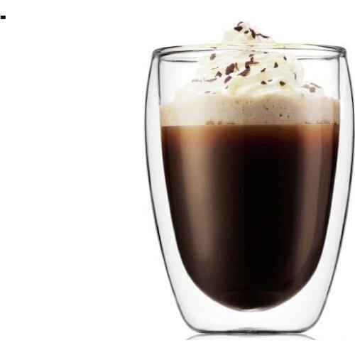 1PC new arrival heat resistant glass double layer tea cup 450ml hot selling OL 0093