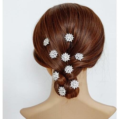 10PCS U-shaped Pin Metal Barrette Clip Hairpins Simulated Pearl Bridal Tiara Hair Accessories Wedding Hairstyle Design Tools