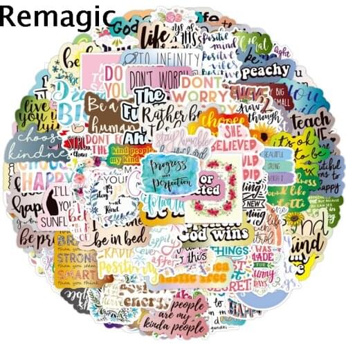 100pcs Inspirational English slogan Magazine decoration sheet stickers scrapbook stationery Sticker Kids Graffiti Toys