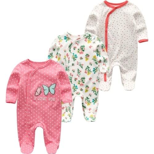 3PCS/Lot Baby Boy Clothes Long Sleeve Girls Clothing Cotton 0-12M Cotton Baby Girl Clothes Newborn Baby Bodysuits Ropa bebe