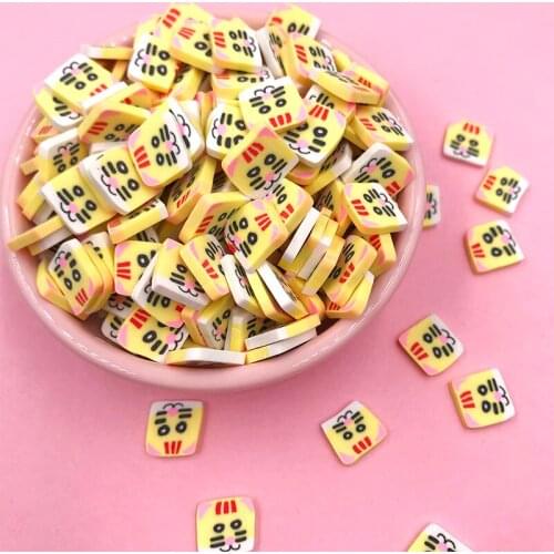 50g/lot 10mm Cartoon Tiger Head Hot Clay Sprinkles for Crafts Play Toys Filling Accessories DIY Polymer Craft Decoration