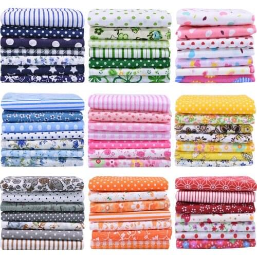 7pcs 25x25cm Colourful Cotton Fabric Printed Cloth Sewing Quilting Fabrics For Patchwork Needlework DIY Handmade Craft Material