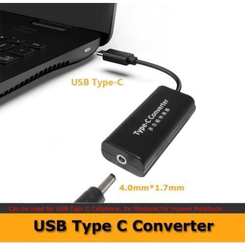 USB Type C Power Adapter Converter Dc 4.0 x 1.7mm Female to USB C Plug Connector Laptop Mobile Phone Charger for Lenovo Asus 45W