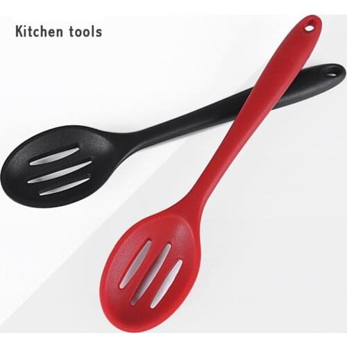 Non Stick Heat Resistant Kitchen Spatula Slotted Silicone Turner with Stainless Steel Long Handle