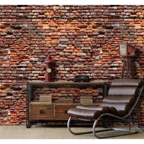 CJSIR Papel De Parede Custom Retro Red Brick Wallpaper for Walls 3 D Landscape Living Room Bedroom 3d Photo Mural Wall Paper