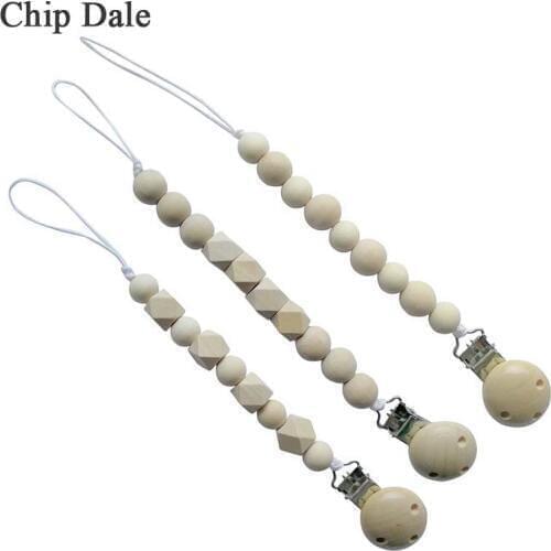 Chip Dale Baby Pacifier Chain Wooden Pacifier Clips Baby Pacifier Holder Infant Attache Sucette Dummy Clip Baby Nipple Feeding