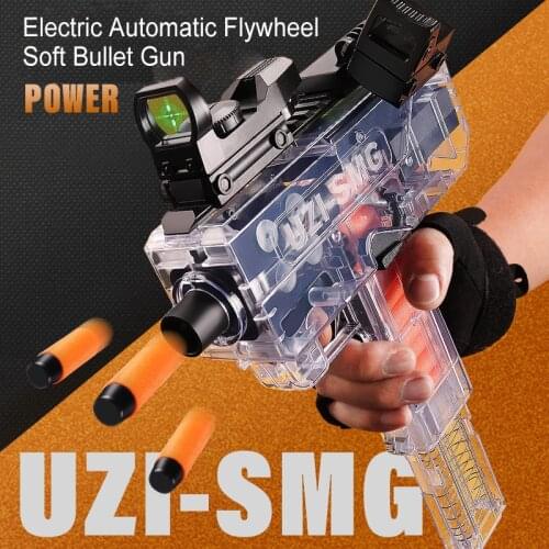 UZI-SMG Electric Toy Gun Auto Shooting CS Fighting Game Airsoft Bullets Foam Children Air Guns Pistol Dart Blaster For Kids Gift