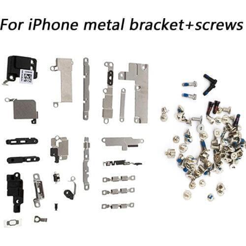 For Iphone 5 5c 5s 6 6S 7 8 Plus X Full Set Small Metal Internal Bracket Shield Plate Kit small metal parts +full set screws