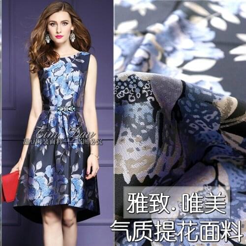 Elegant flowers dyed jacquard fabric fashion jacquard brocade fabric dress dressed jacquard fabric wholesale jacquard cloth