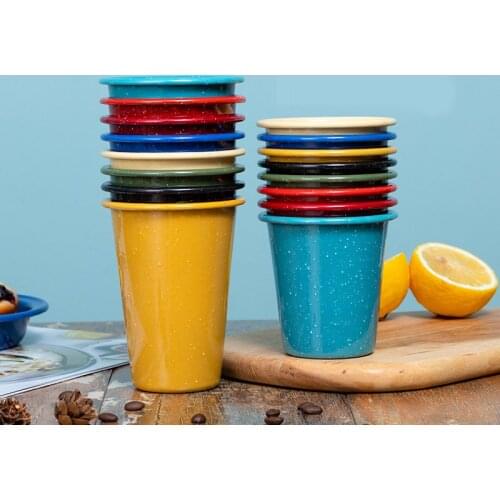 Enamel Starry Sky Household Mug Old-Fashioned Mouthwash Cup Children Couple Water Cup Simple Coffee Cup Nordic Style Tumbler