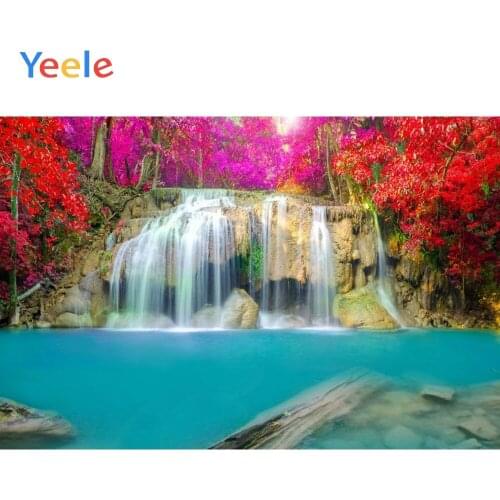 Yeele Autumn Mountain Waterfall Water Natural Scenery Photographic Background Custom Photography Backdrops For Photo Studio