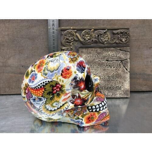 Gothic tattoo stamp skull handicrafts handicraft decoration skeleton head holder statue Architect resin matte diamond living ro