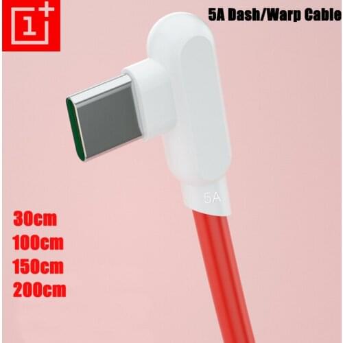 90 Degree USB 3.1 Type C Warp Charge Cable 5A Dash Charger Cable For Oneplus Nord N10 N100 5G 9 8 7T 7 Pro 8T 6T 6 Fast Charging