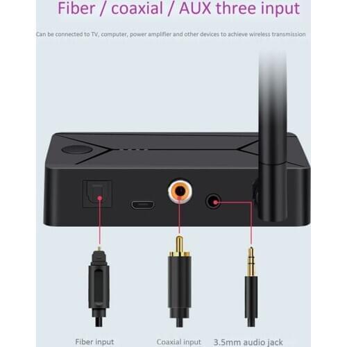 Top Deals TX13 5.0 Bluetooth o Transmitter Fiber Coaxial 3.5mm Three-In-One Digital to Analog Converter