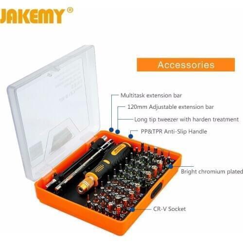 JAKEMY 53 in 1 Precision Screwdriver Set Magnetic Torx Bits Screw Driver Non-slip Handle for Electronic Repair Tools Kit