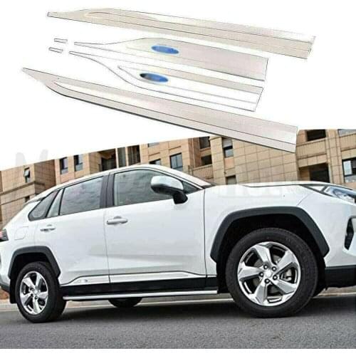 6Pcs Fit for RAV4 RAV-4 2019 2020 2021 Door Side Sill Cover Molding Trims car accessories