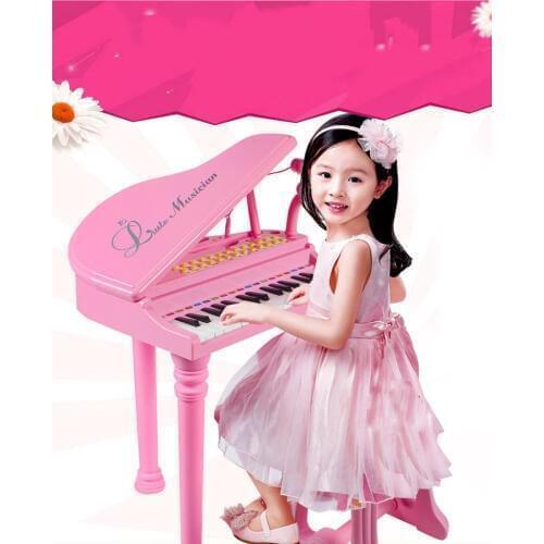 New 37 Keys Keyboard Piano with Bench Microphone Connect MP3 Mobile Phone for Toddlers Toys for Children Christmas Gift Juguetes