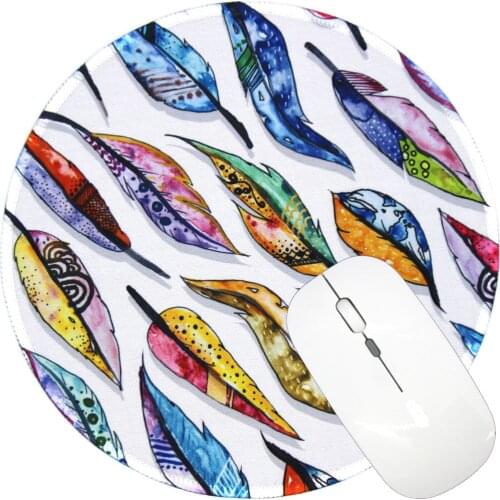 New Colored Feathers Arrival Universal Anti-Slip Mouse Pad Leather Gaming Mice Mat Desk Cushion Fashion Comfortable for Laptop P