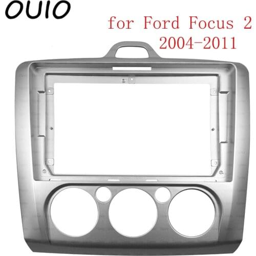 OUIO 9 inch car dashboard Double Din DVD frame decoration kit dashboard panel suitable for Ford Focus 2 2004-2011 frame