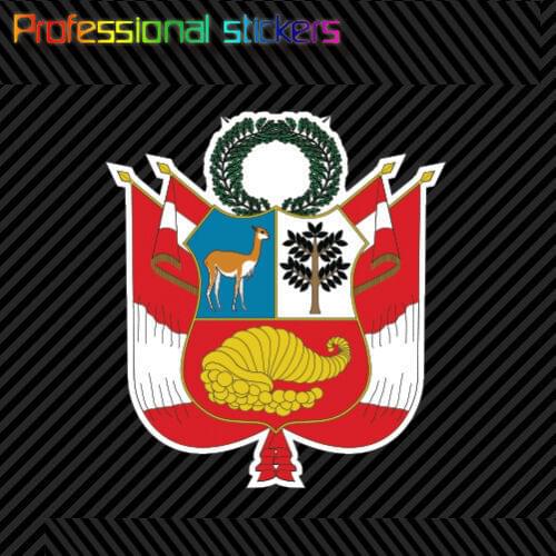 Peruvian Coat of Arms Sticker Decal Self Adhesive Vinyl Peru Flag PER PE Stickers for Cars, Bicycles, Laptops, Motos