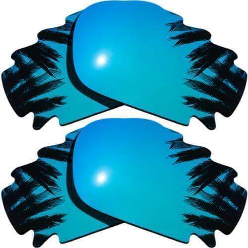 Ice Blue+Blue Mirrored Coating) 2-Pairs Polarized Replacement Lenses for Jawbone Vented/Racing Jacket 100% UVA & UVB Protection
