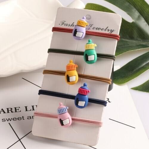 Lovely Baby Bottle Exquisite Girls Elastic Hair Bands Horsetail Hair Rope Head Bands Hair Circle Hair Accessories