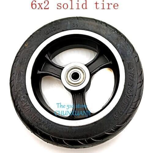 Size 6X2 tyre 6 Inch Scooter solid Tire & wheel hub Set Electric Scooter Wheel Chair Truck Electric Scooter F0 Pneumatic