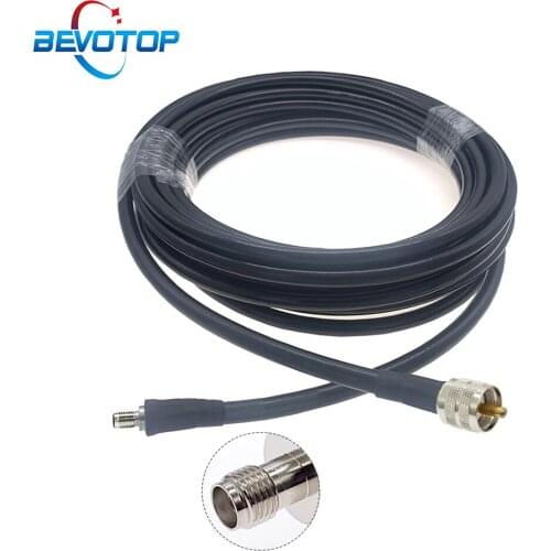 RP-SMA Female to UHF Male PL259 Plug LMR400 Cable Low Loss 50 Ohm RF Coaxial Pigtail WIFI Radio Antenna Extension Cord Jumper
